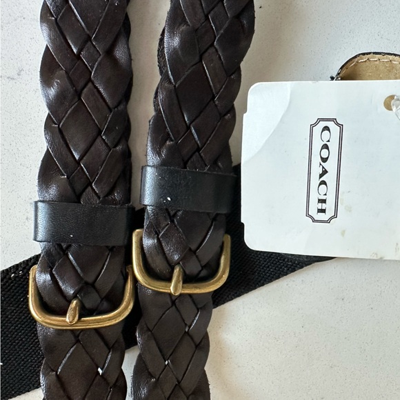 NWT and box Coach leather braided suspenders. - Picture 1 of 9